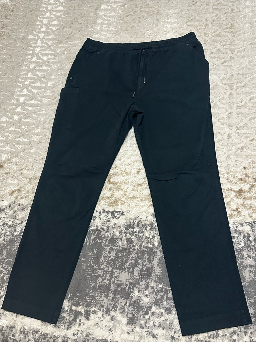 Men's Black Cargo Pants with Drawstring Waist